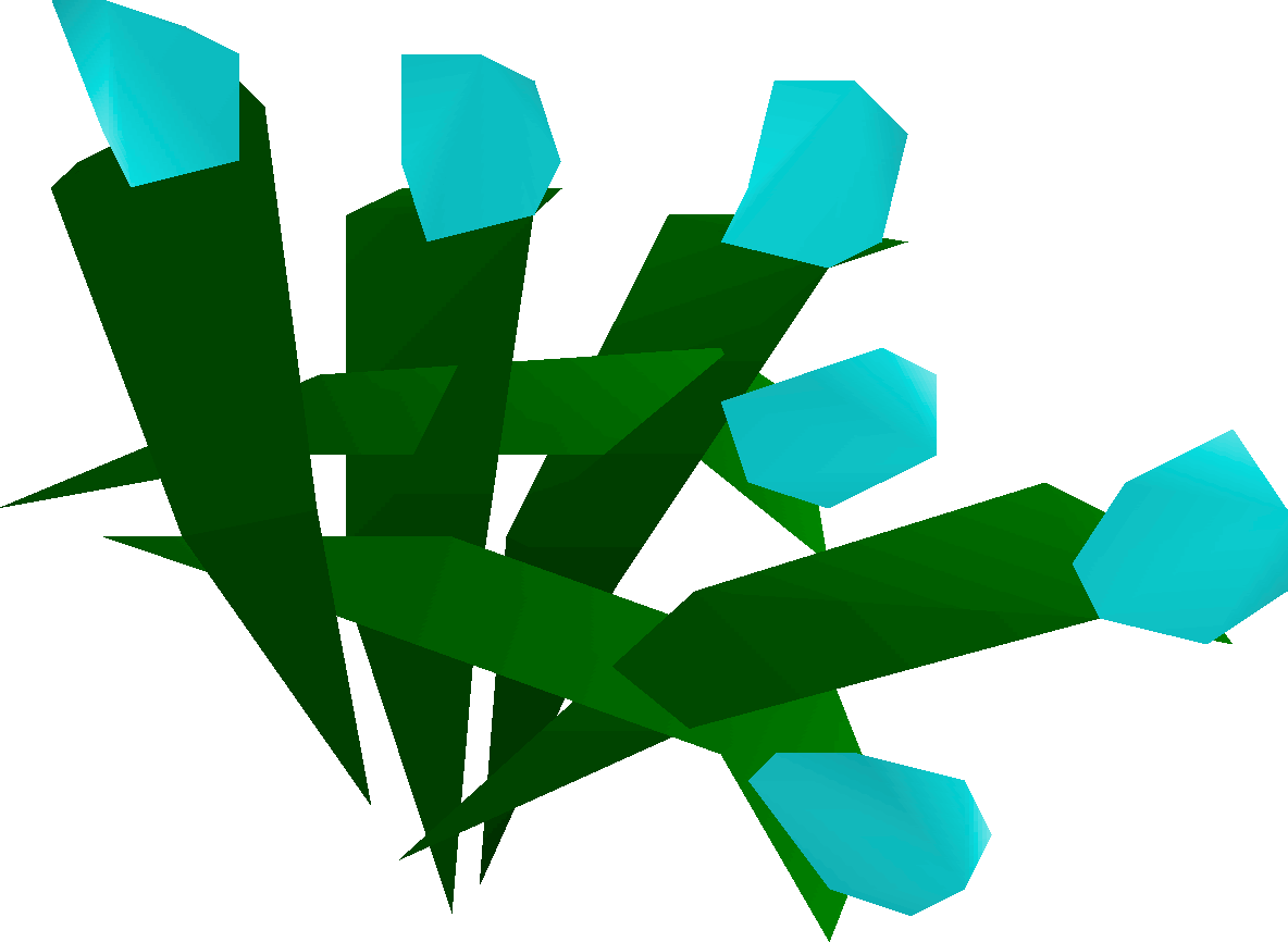 Low Poly Crystalsand Leaves PNG