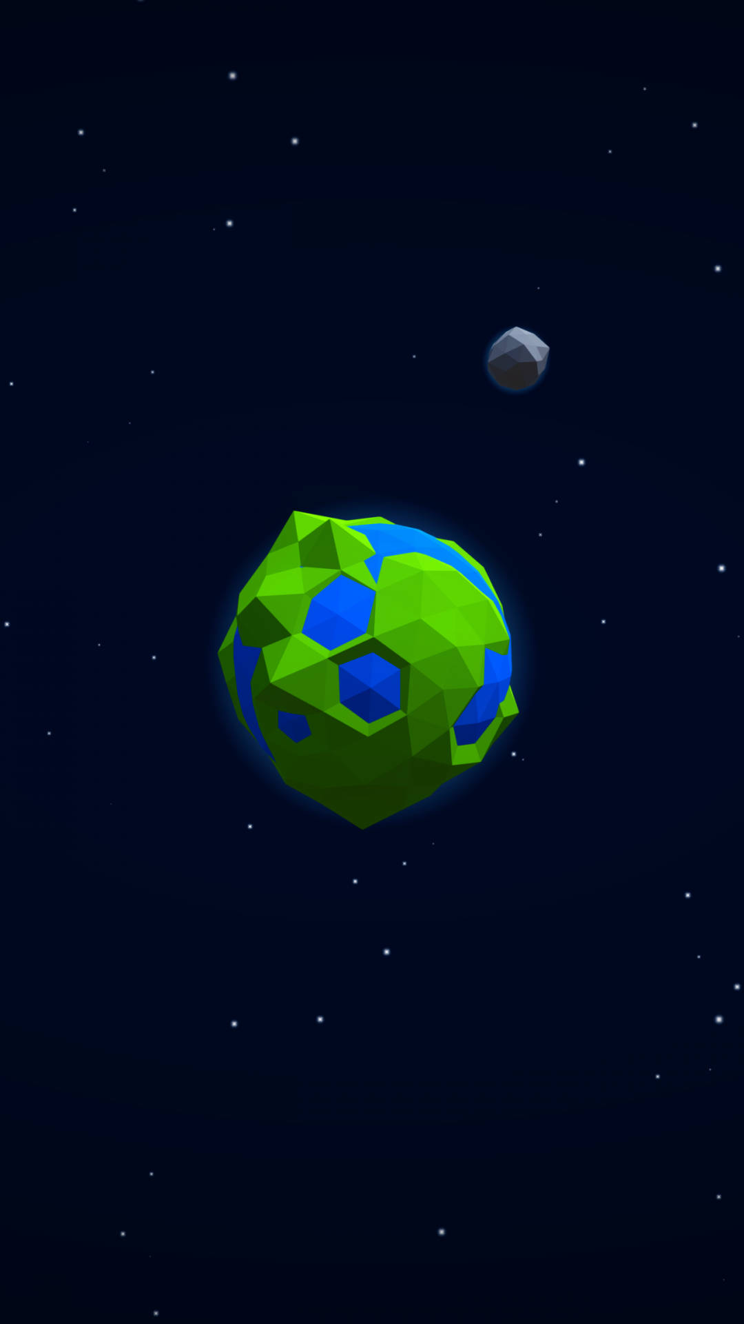 Low Poly Earth And Moon Background