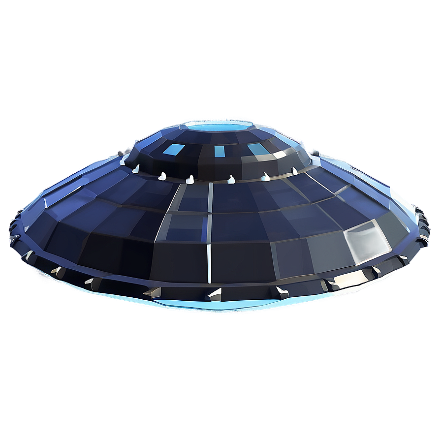 Low Poly Flying Saucer Png 6 PNG