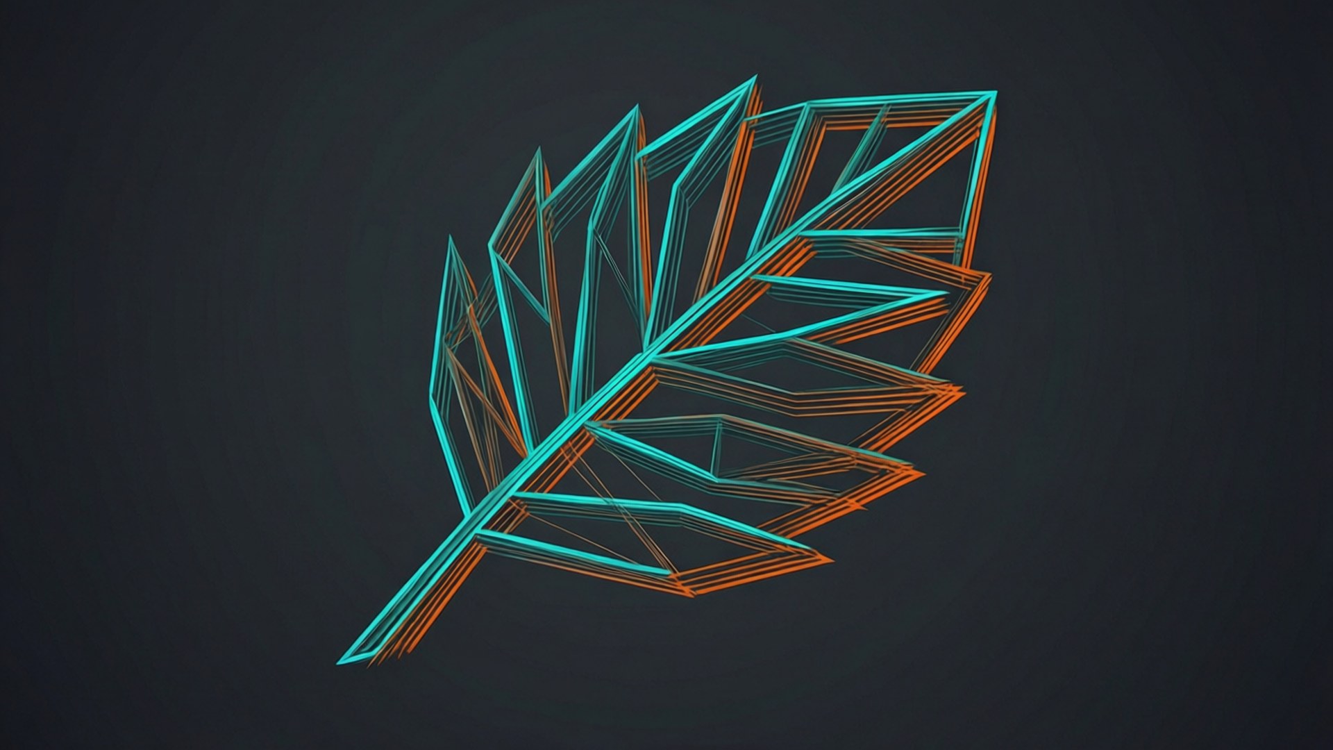 Low-Poly Geometrisk Blad Wallpapers