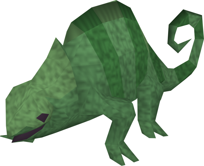 Low Poly Green Chameleon PNG