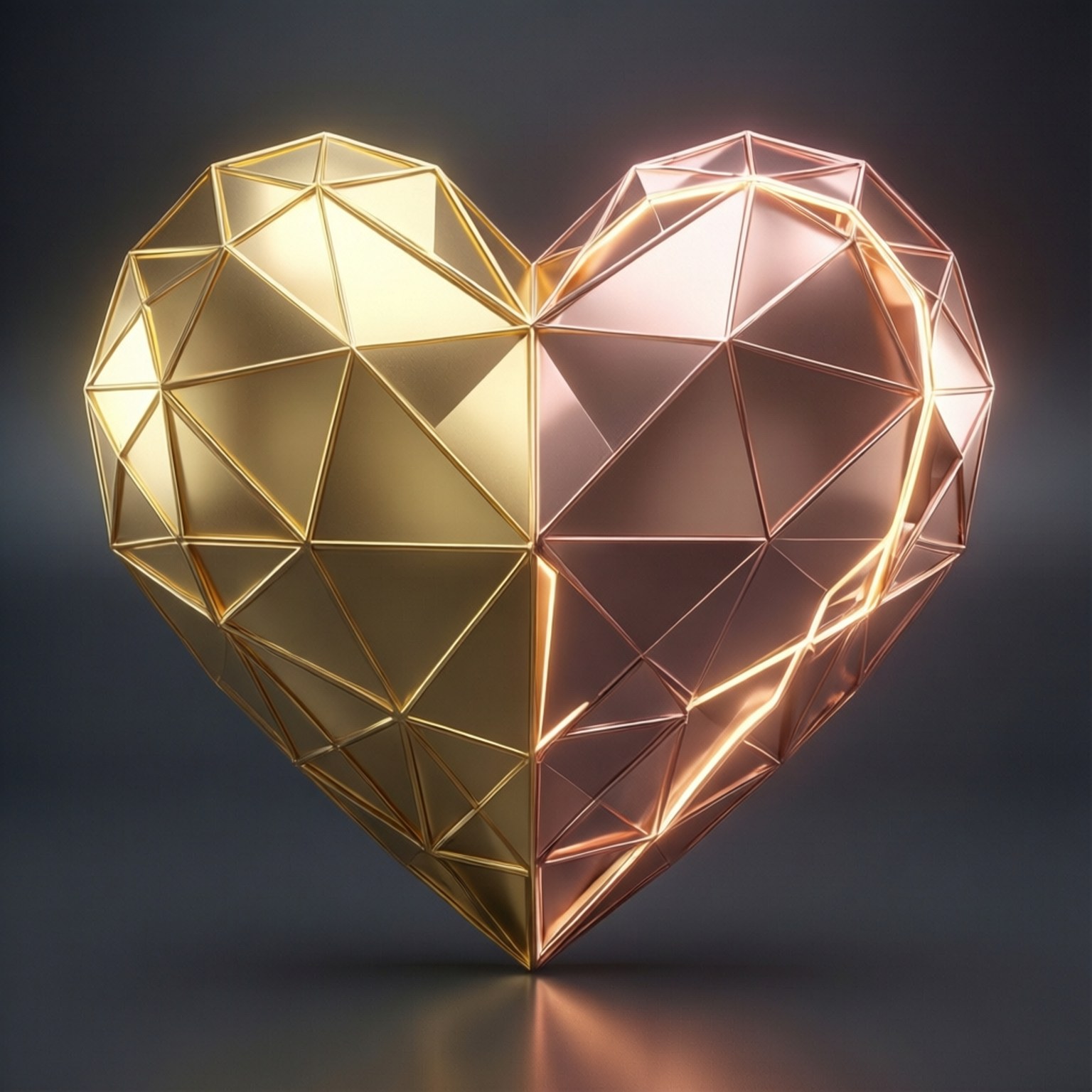 Low Poly Halbes Herz Wallpaper