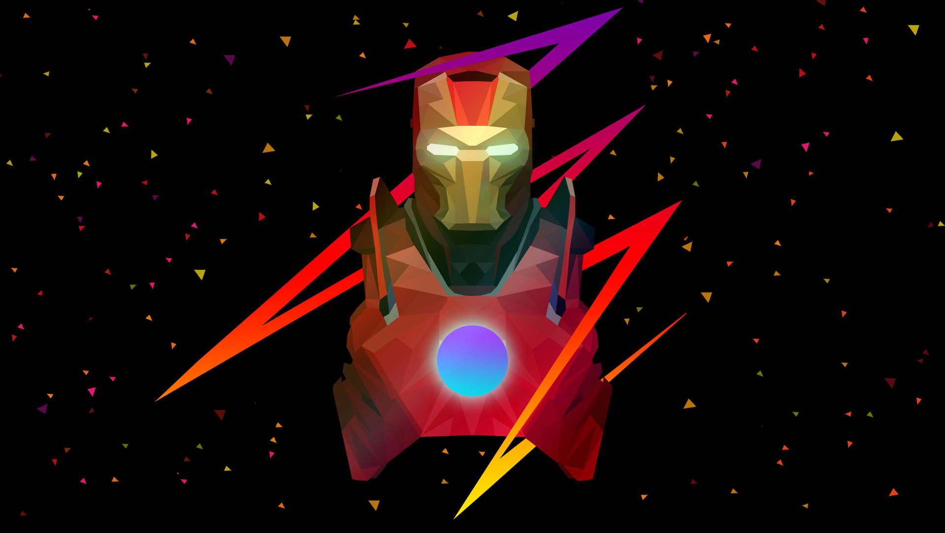 Low Poly Iron Man Background