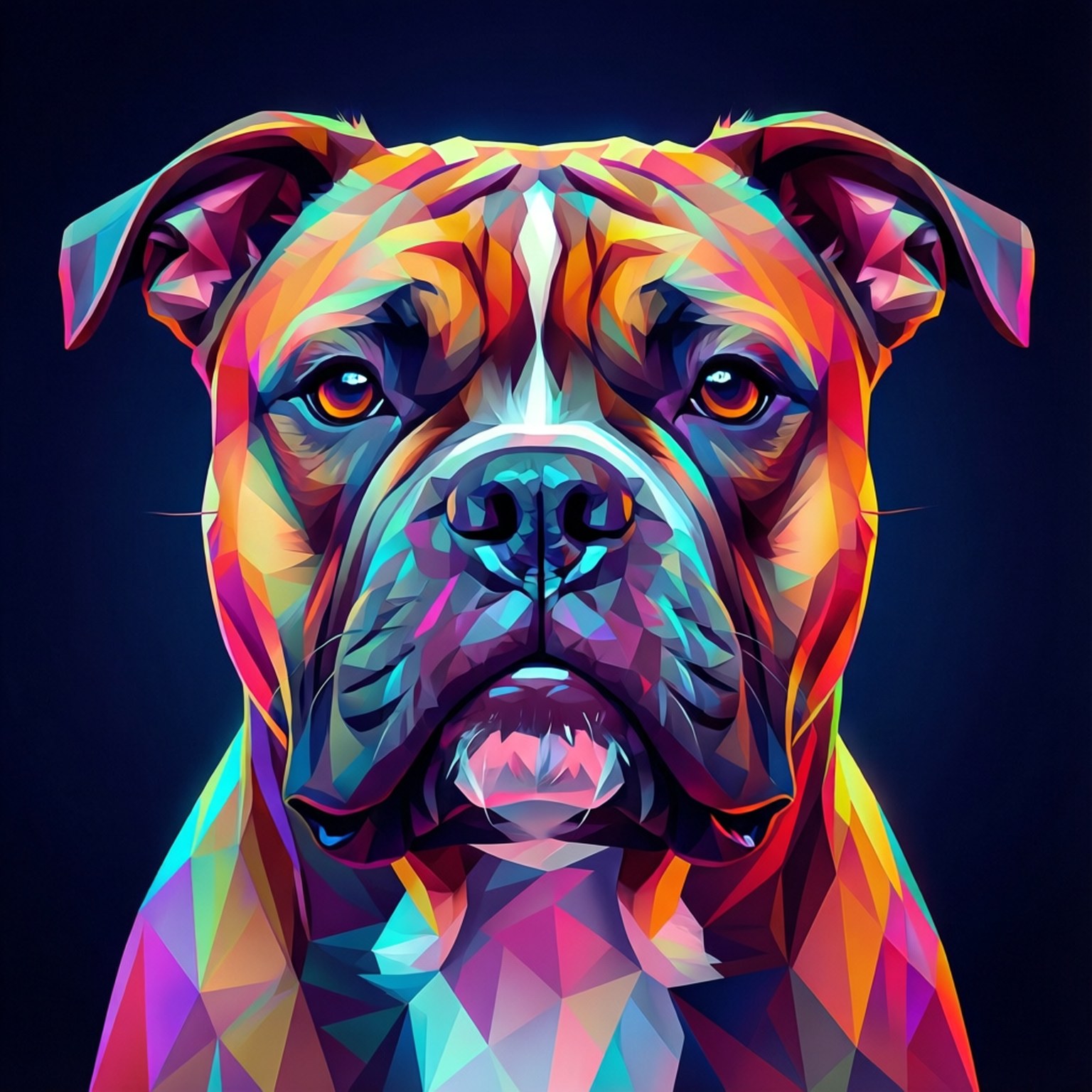 Low-Poly Pitbull Wallpaper