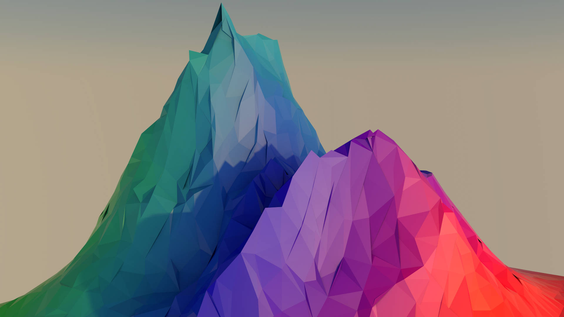 Low Poly Polychromatic Mountain Wallpaper