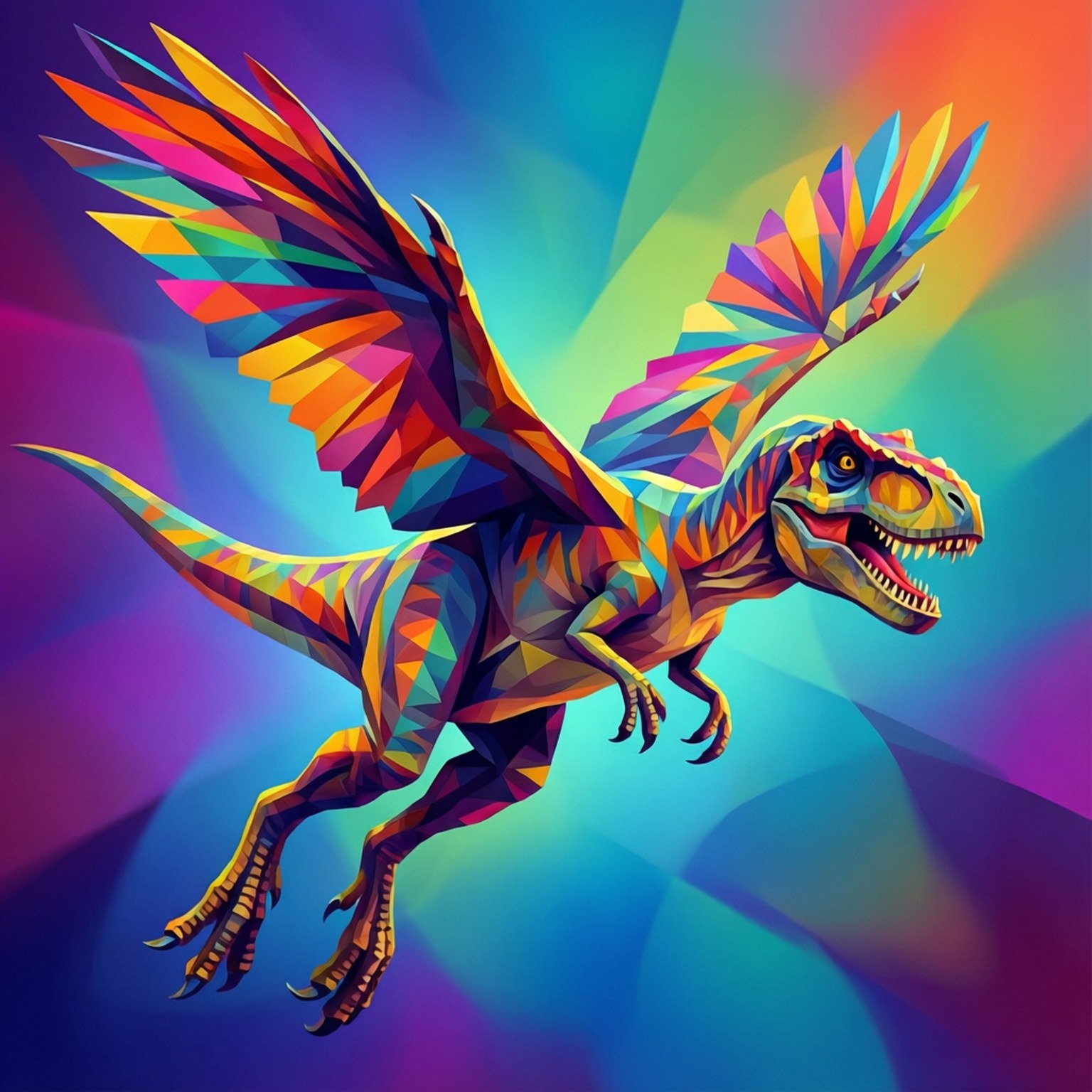 Pterossauro Low Poly Papéis de Parede