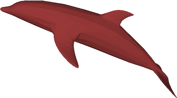 Low Poly Red Dolphin PNG