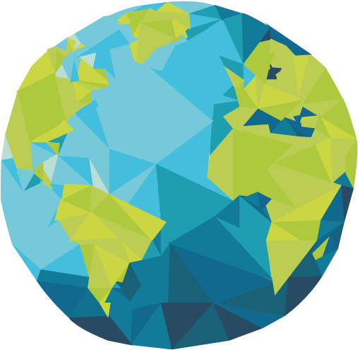 Low Poly Style Earth Illustration PNG