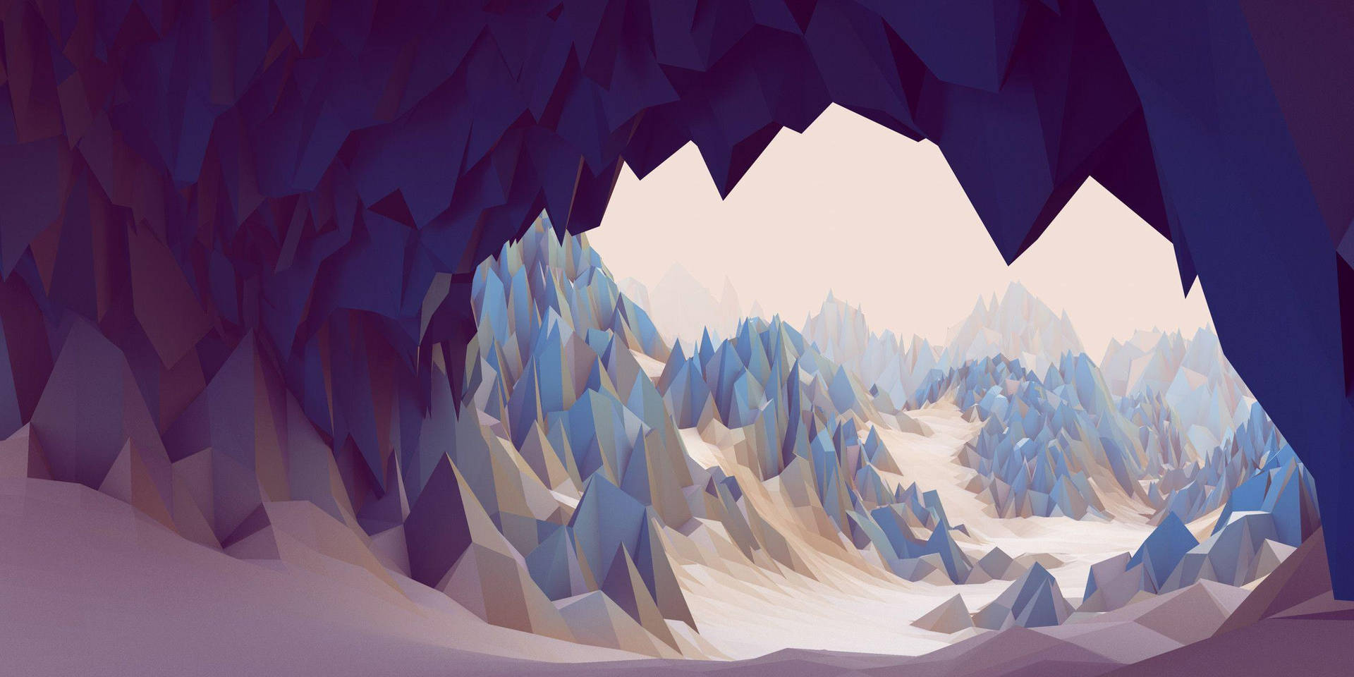 Low Poly Winter Background
