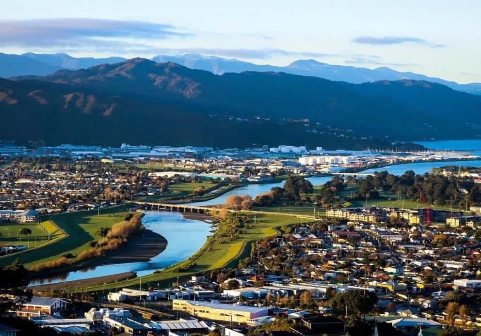 Lower Hutt Aerial View New Zealand Wallpaper