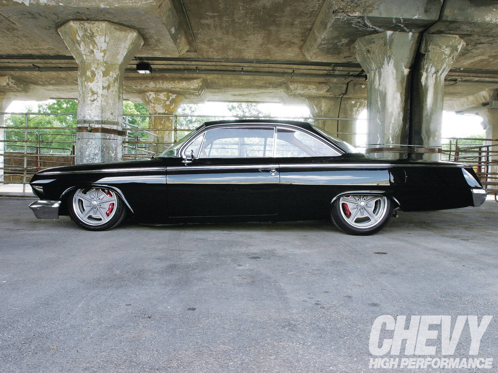 Bajoperfil Chevrolet Bel Air Negro De 1962 Fondo de pantalla