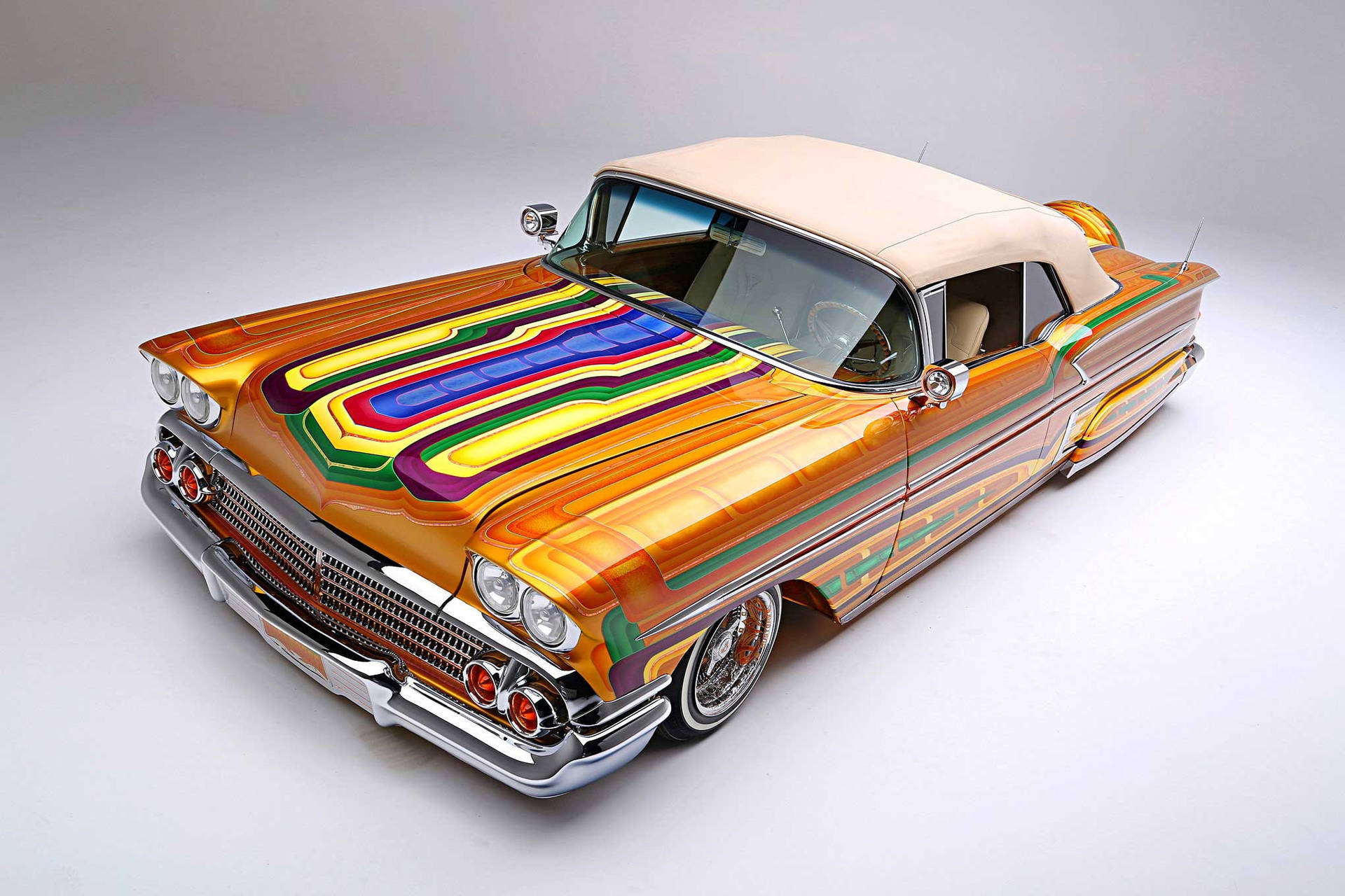 Lowrider Colorful Brown Impala Wallpaper