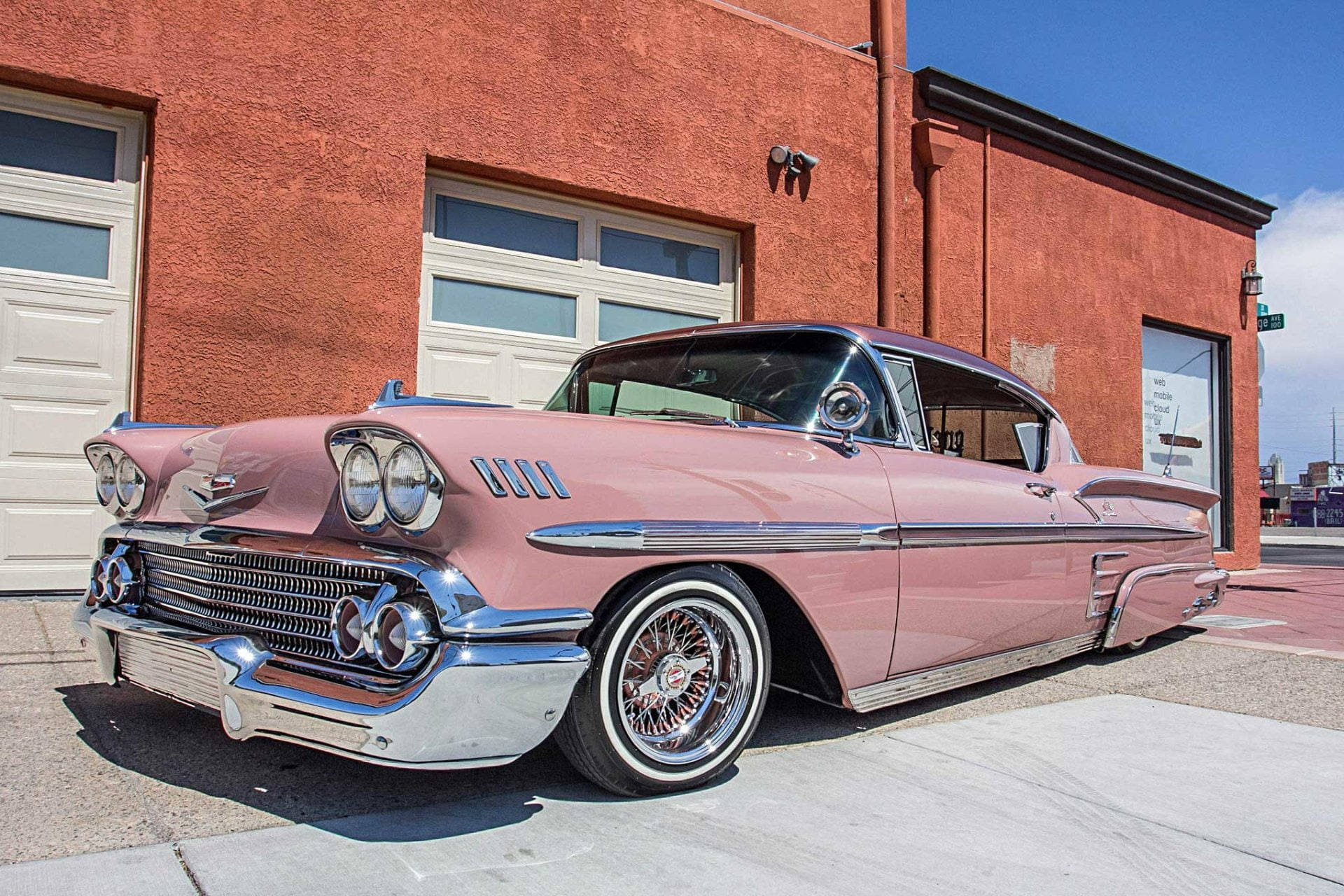 Lowrider Pink 1958 Impala Wallpaper