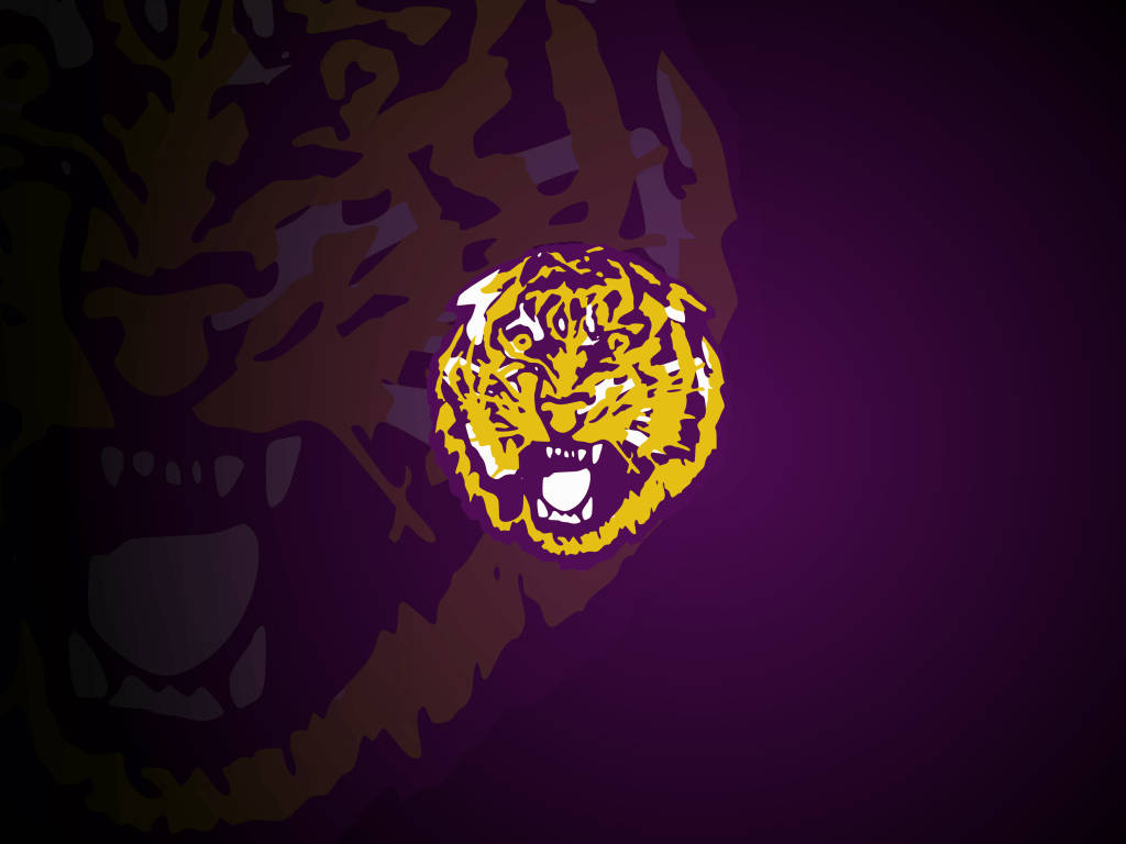 A Tiger Logo On A Purple Background Wallpaper