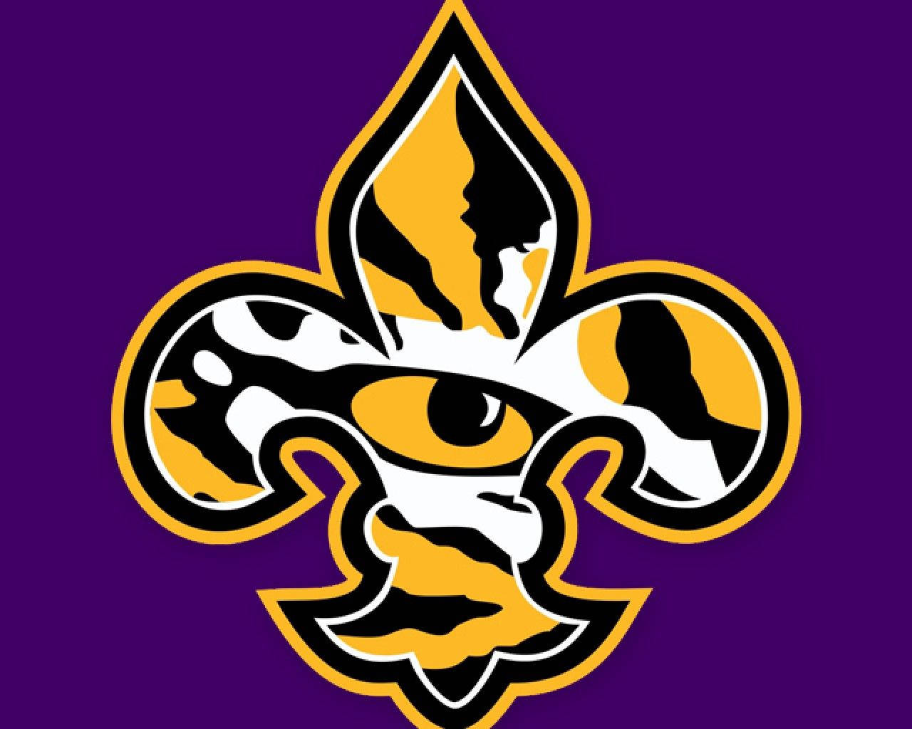 Download Lsu Tigers Logo On Purple Background Wallpaper