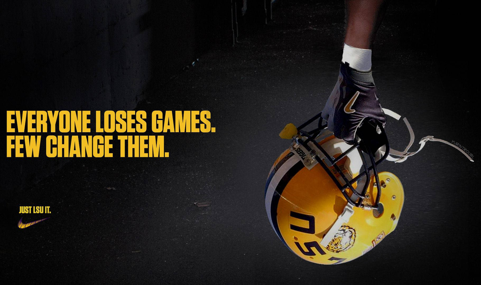 A Football Helmet With The Words, Everyone Loses Games, Few Change Them Wallpaper