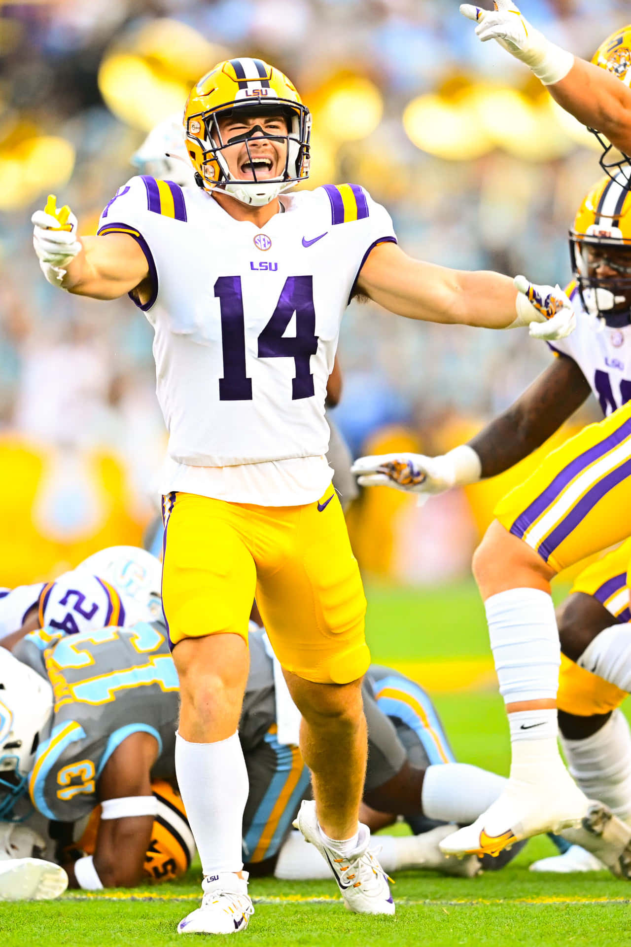 "Show your team spirit with the official LSU iPhone!" Wallpaper