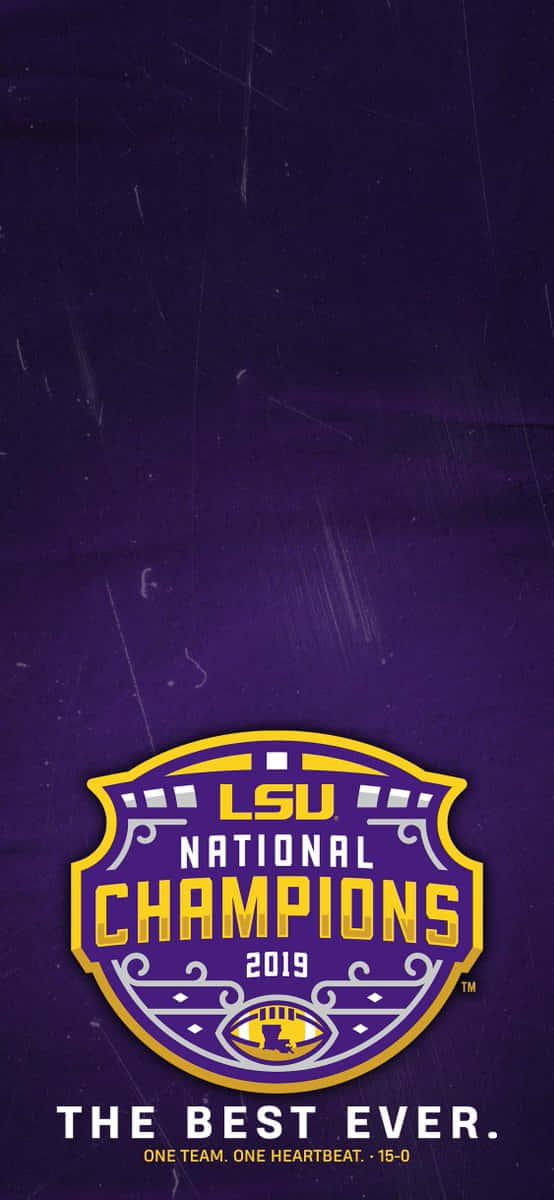 Represent your Louisiana State University pride with this wallpapers featuring the LSU logo in vibrant yellows and purples Wallpaper