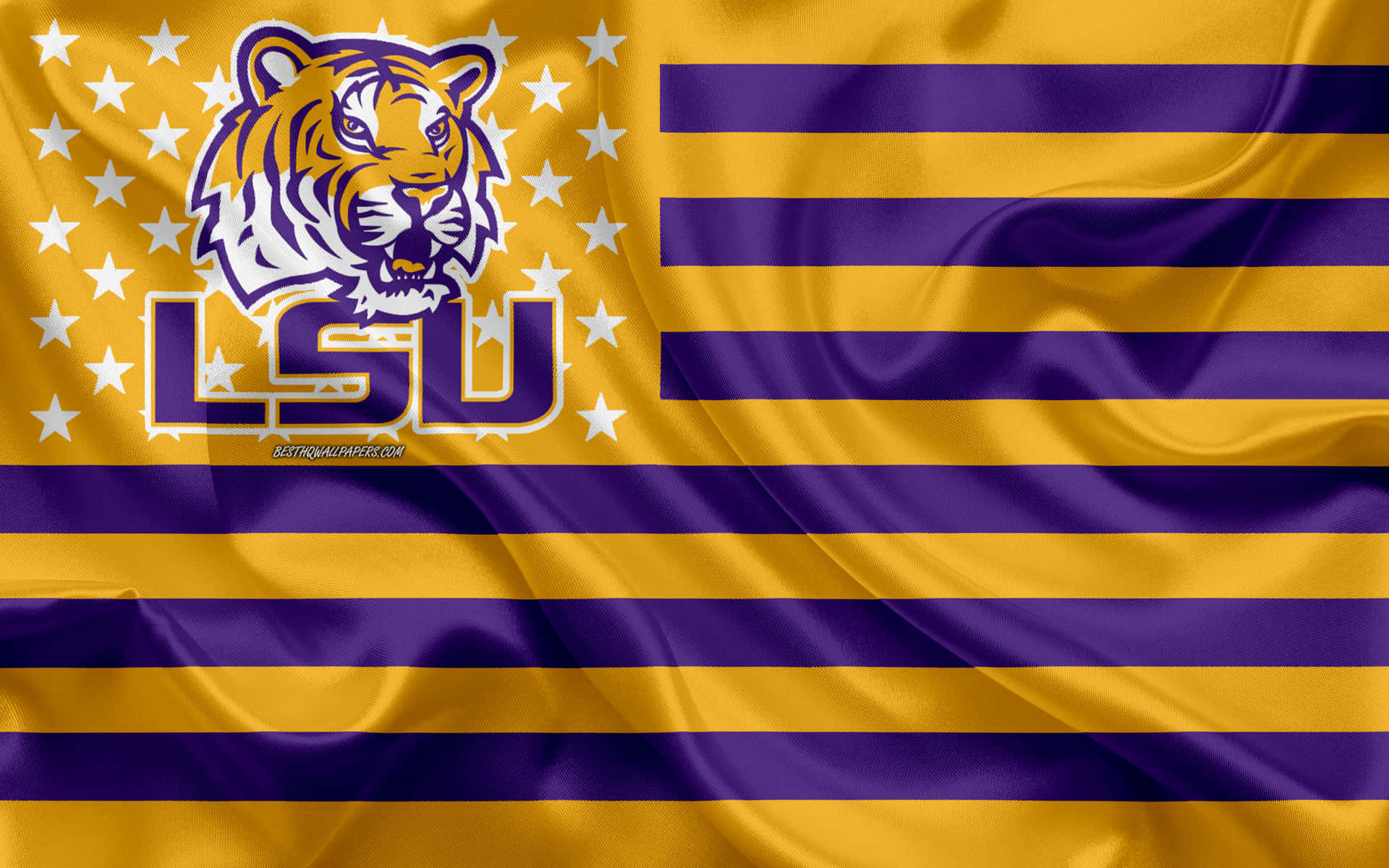 Show your LSU Tiger pride with this vibrant wallpaper Wallpaper