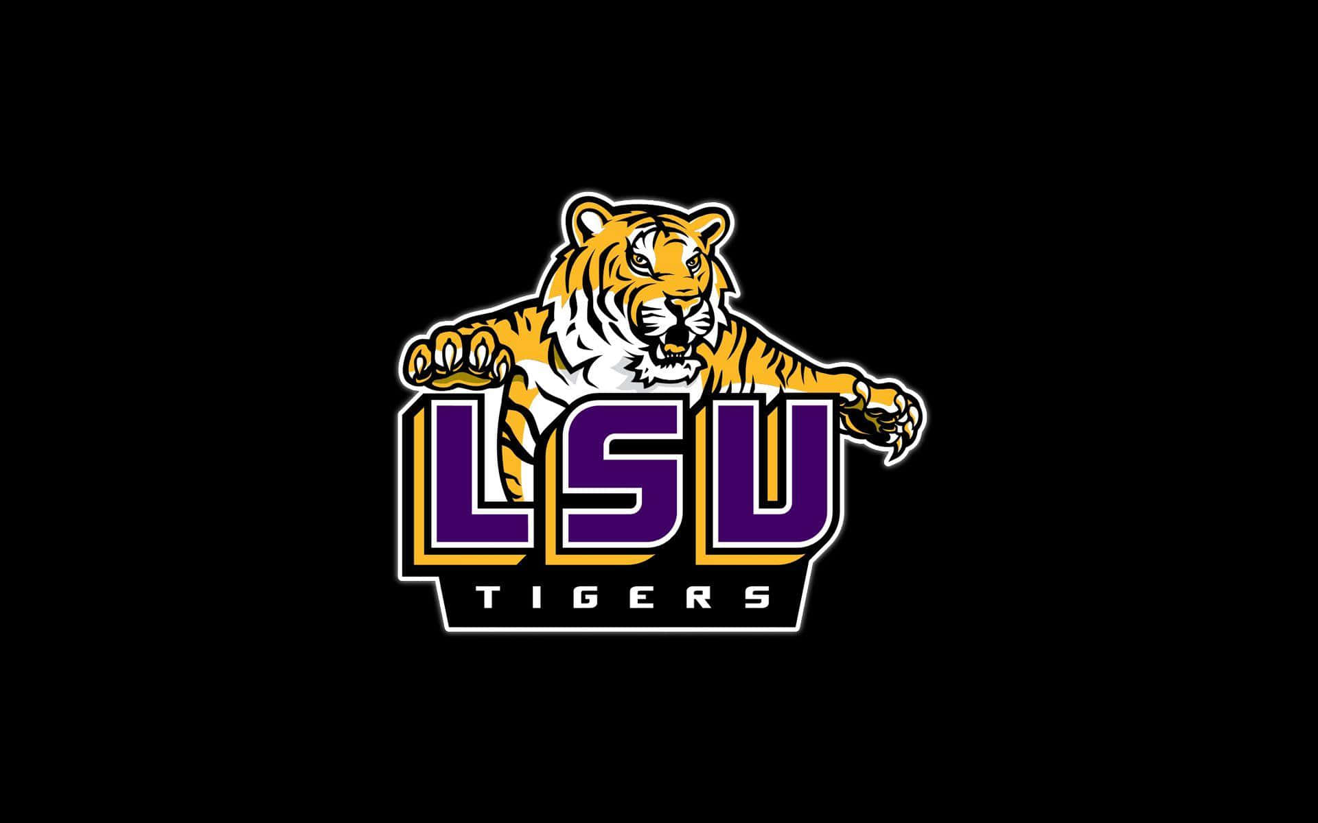LSU Tigers logo på en sort baggrund Wallpaper
