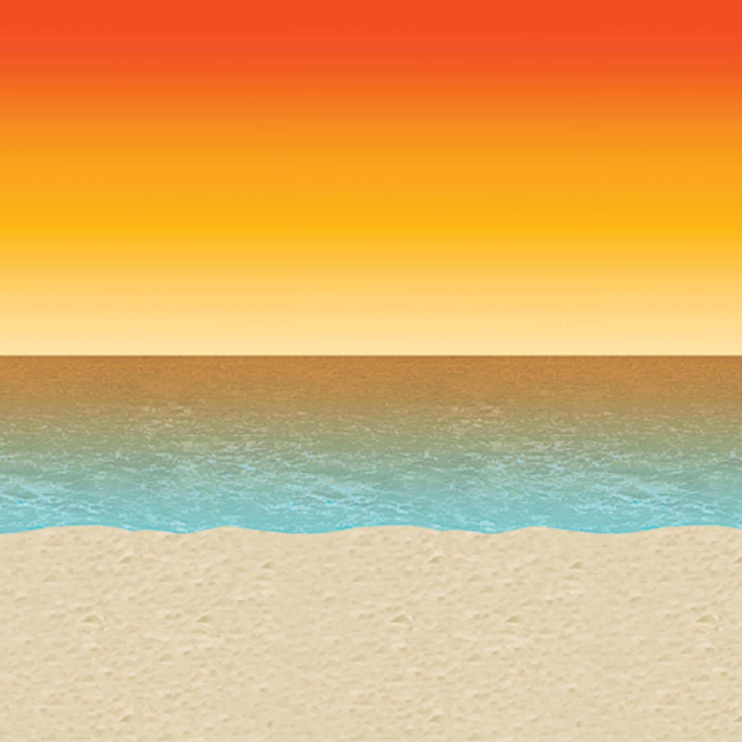 A Beach Scene With A Sunset