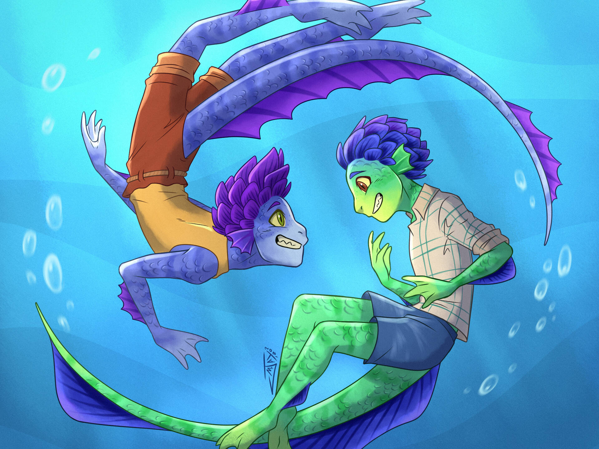 Luca Sea Monster Characters Wallpaper
