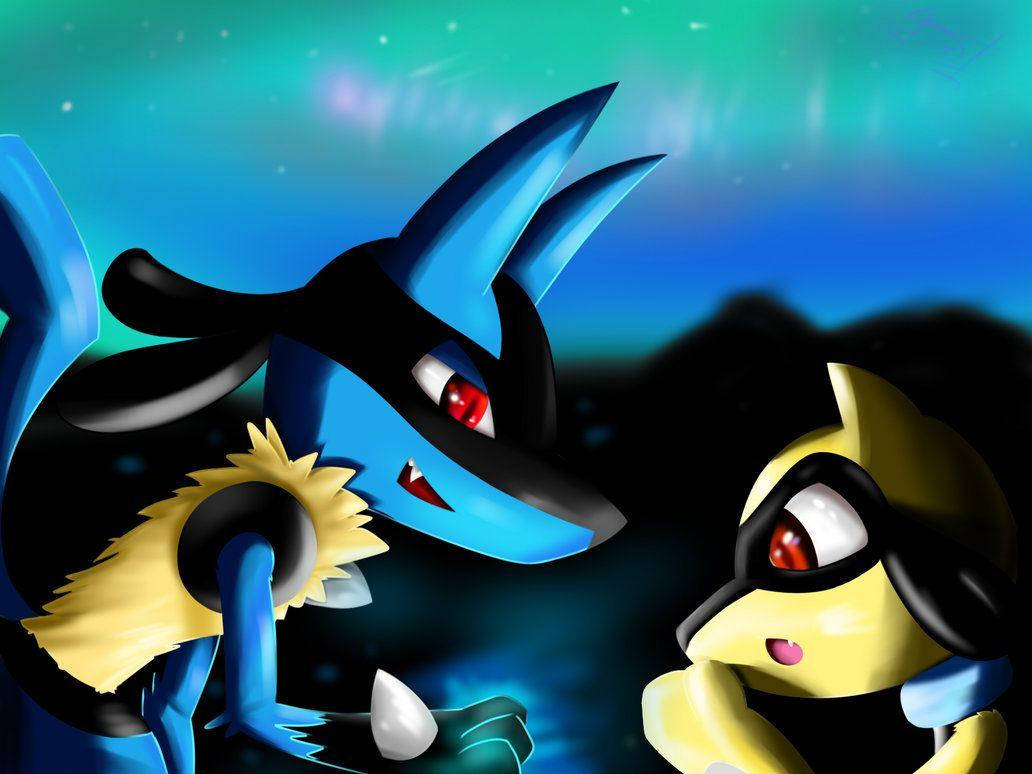 Lucario And Shiny Riolu Picture