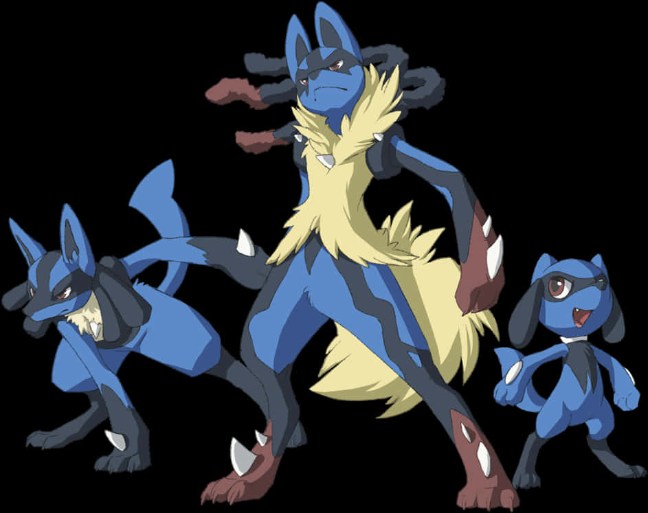 Lucario Evolution Line Artwork PNG