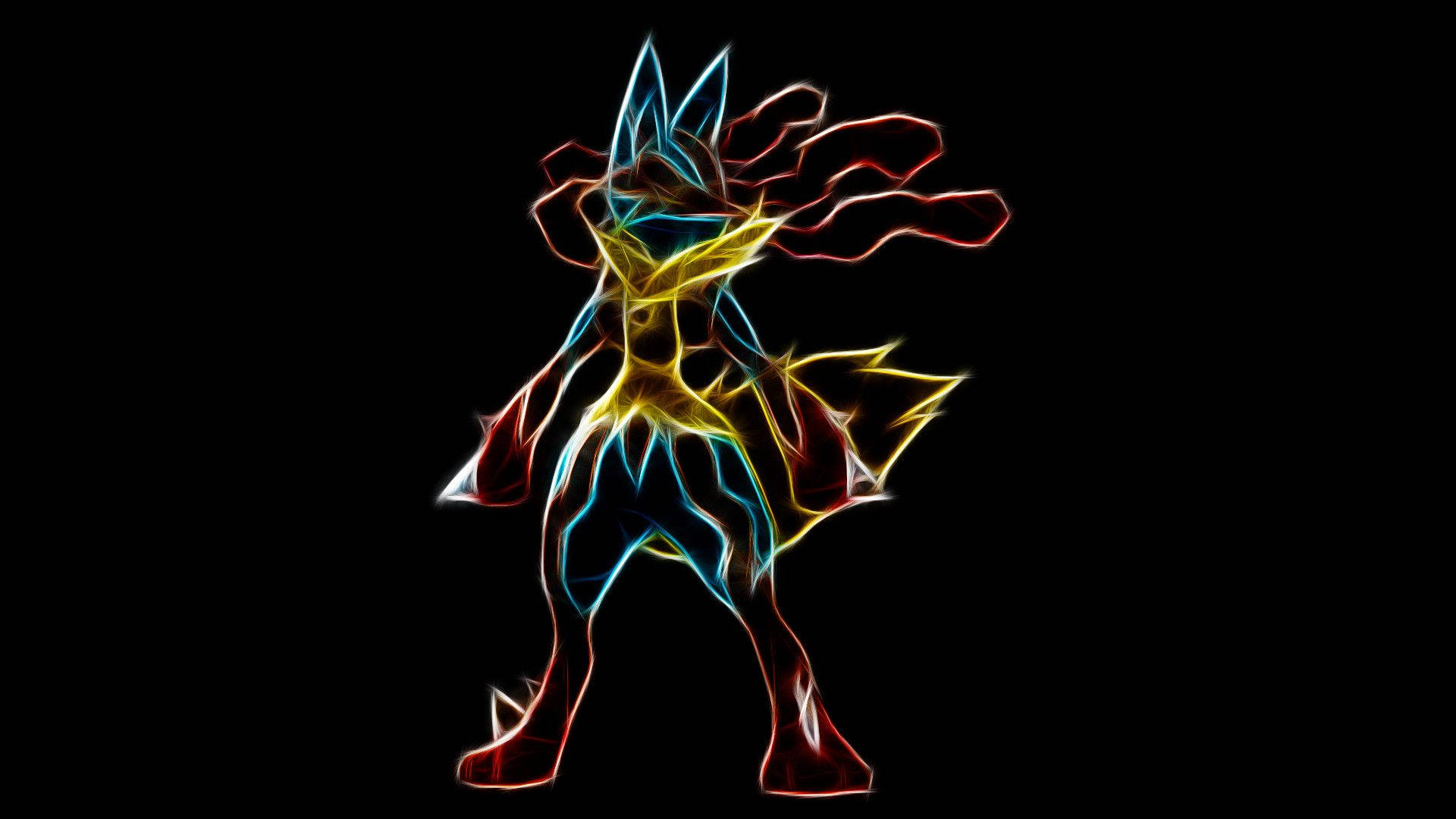 Discover the Power of Neon Glow with Lucario Wallpaper