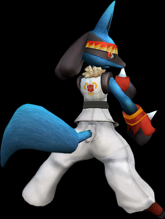 Lucario Pokemon Fighting Stance PNG