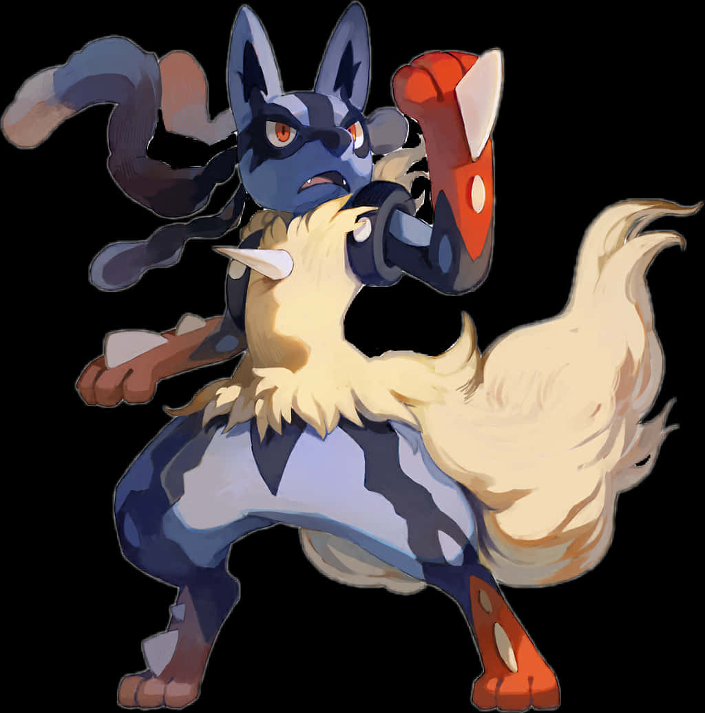 Lucario Pokemon Fighting Stance PNG