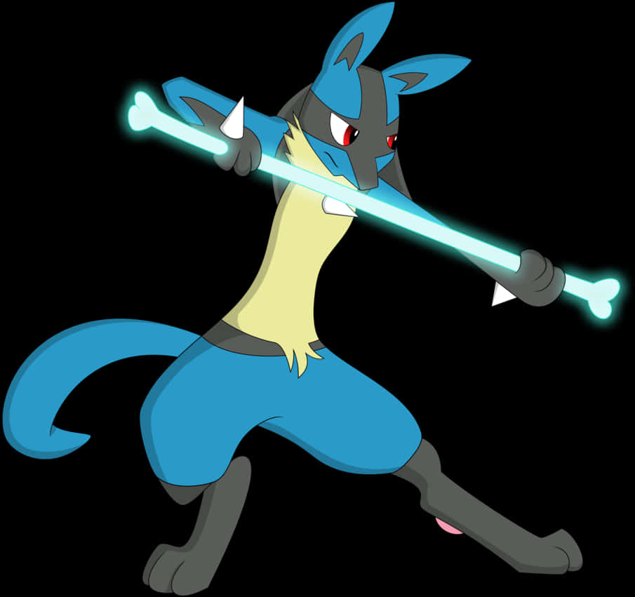Lucario With Aura Sphere PNG