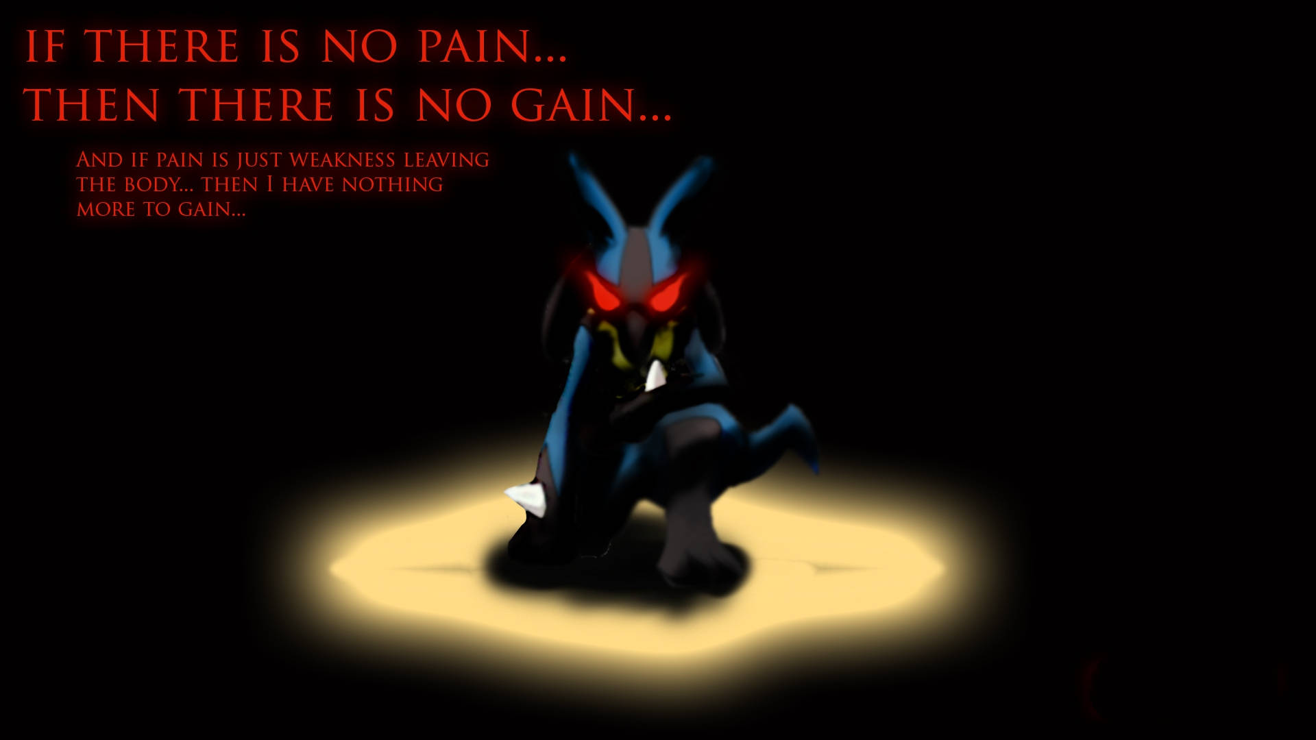 Get lost in the mysterious, endless depths of Lucario's intense red eyes Wallpaper