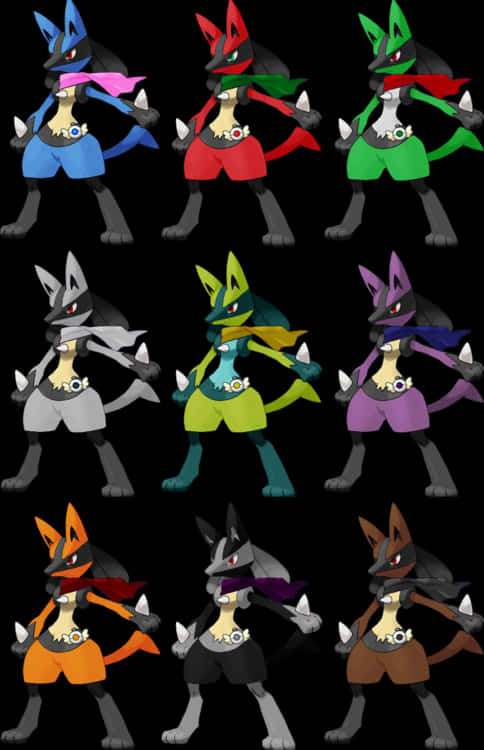 Lucario_ Variants_ Collection PNG