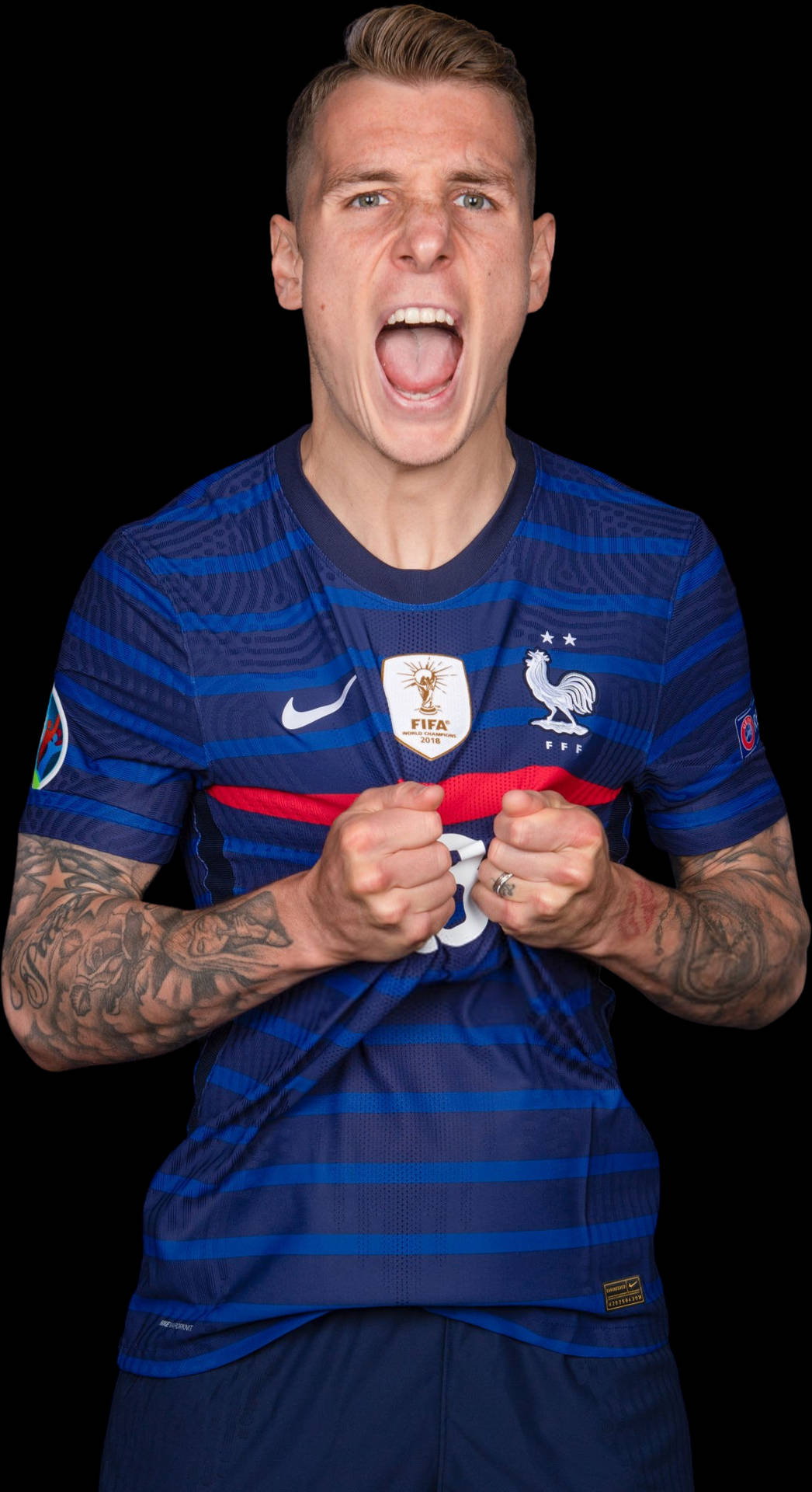 Lucas Digne Yelling At The Camera Wallpaper
