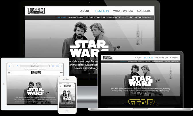 Lucasfilm Responsive Website Design PNG