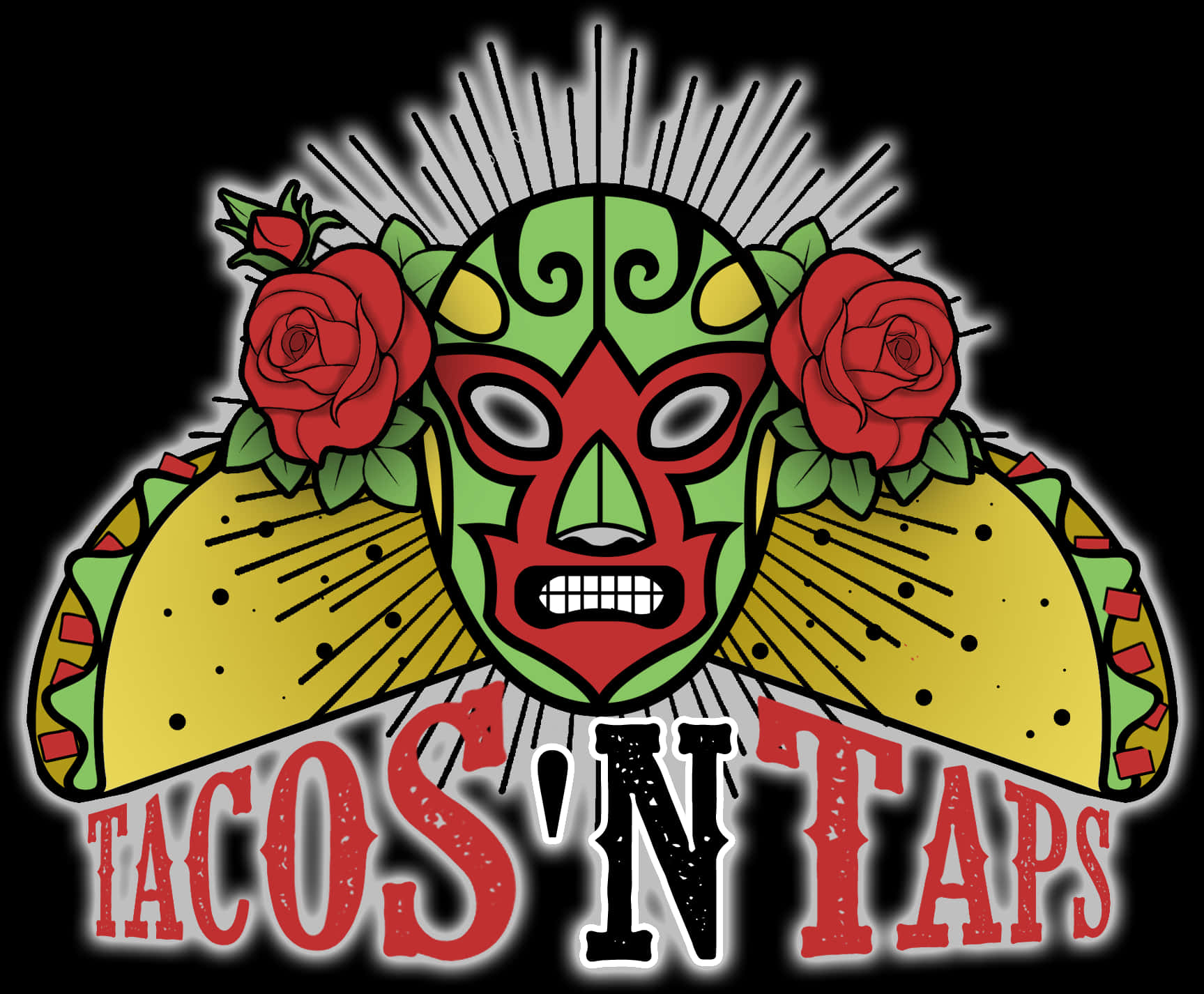 Luchador Tacosand Taps Graphic PNG