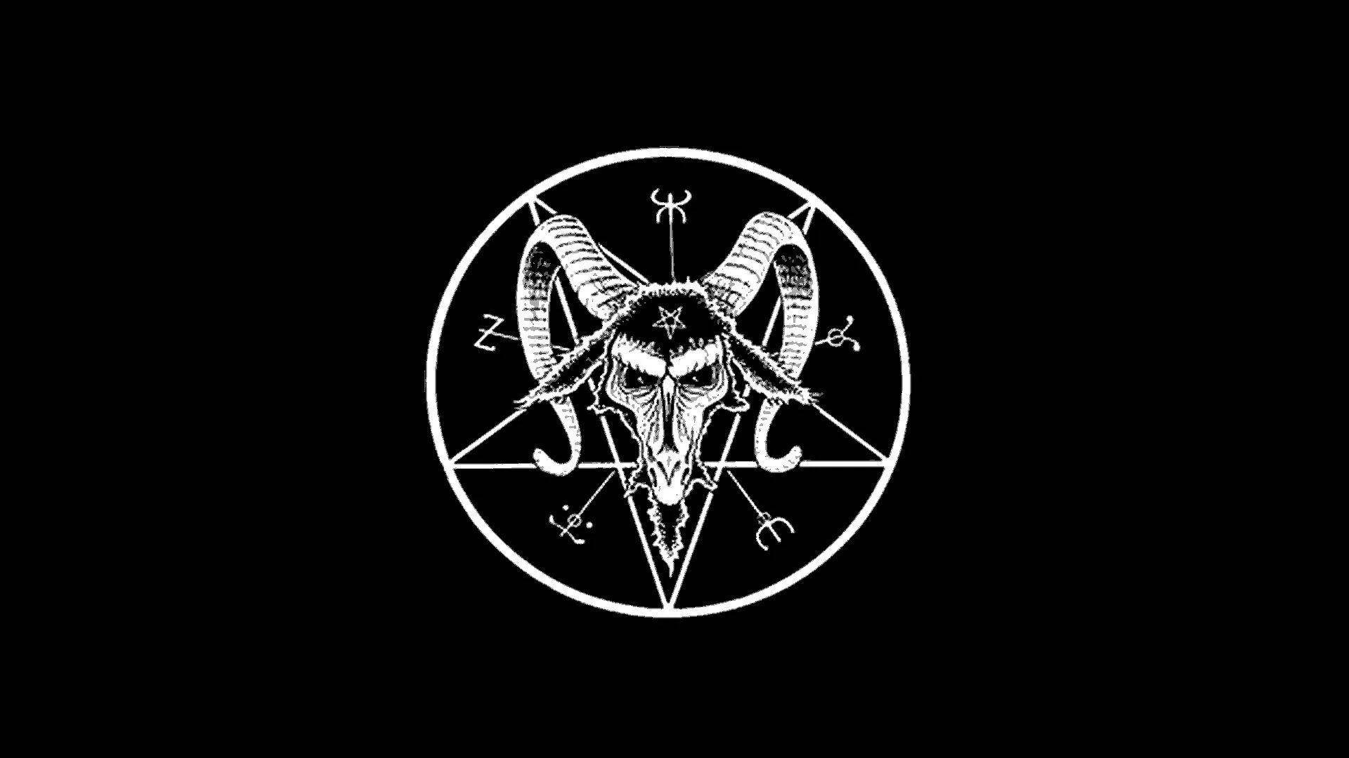 Download Lucifer Devil Logo In Black Wallpaper 