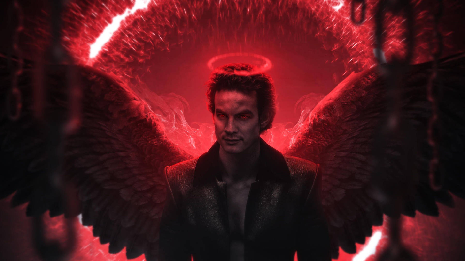 Lucifer Red Halo Wallpaper