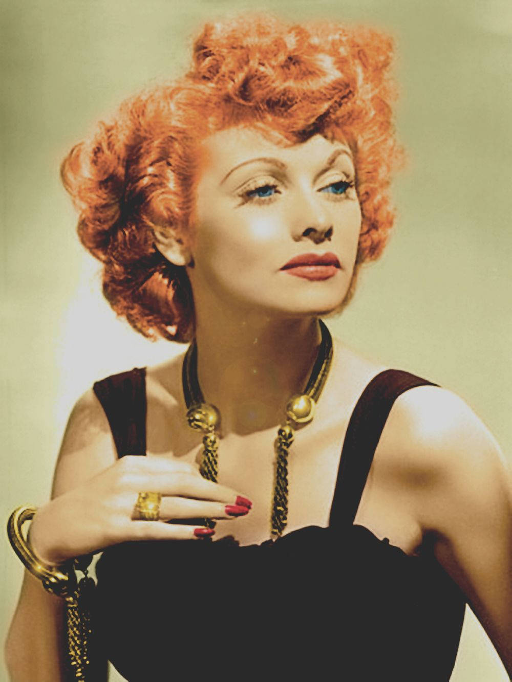 Lucille Ball krøllet rødt hår Wallpaper