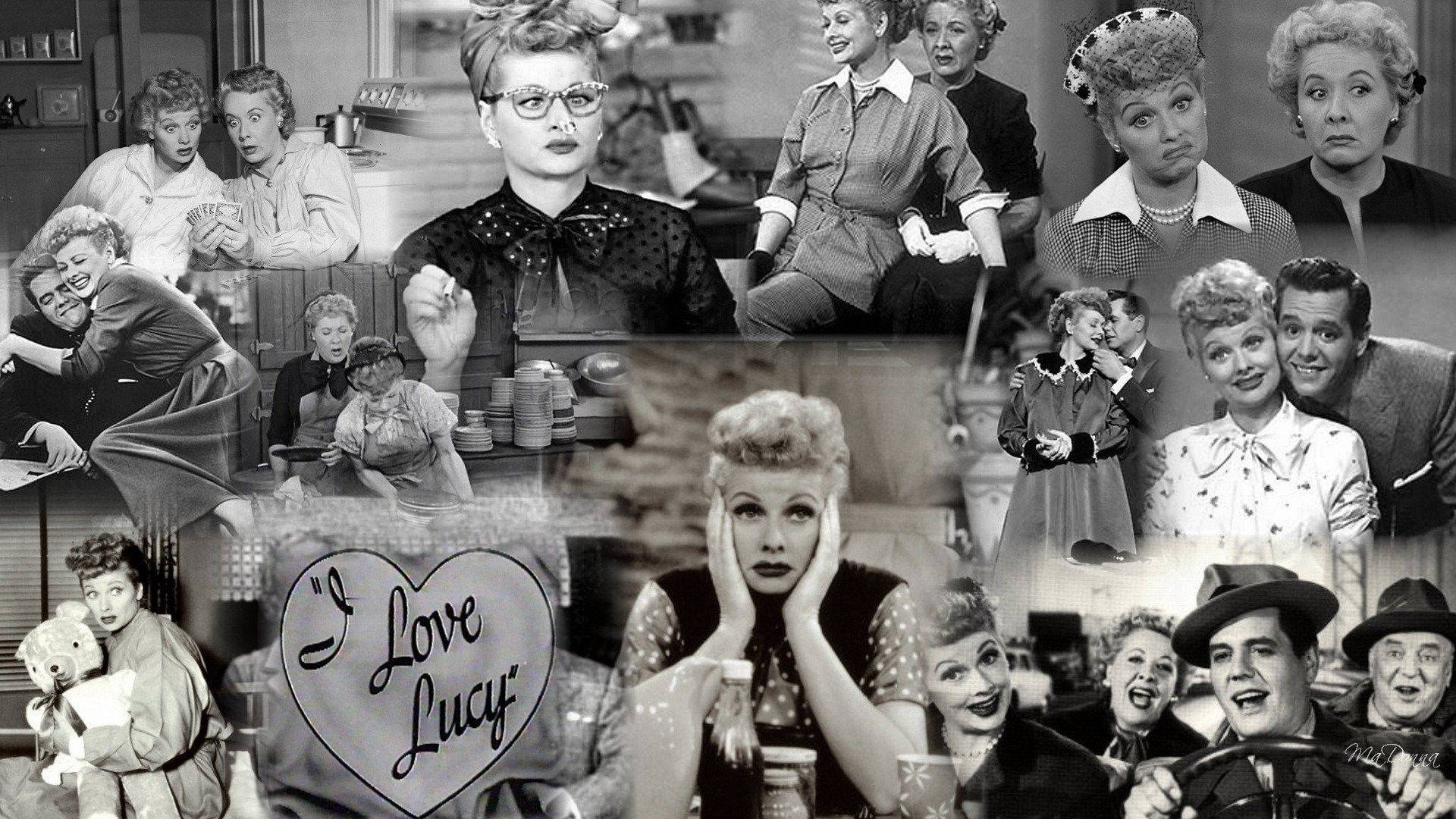 Lucille Ball Ich Liebe Lucy Collage Wallpaper