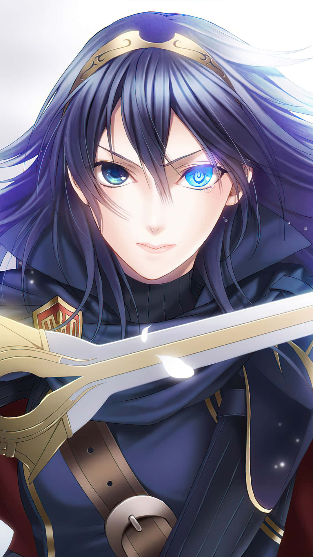 A Girl With Blue Eyes Holding A Sword Wallpaper