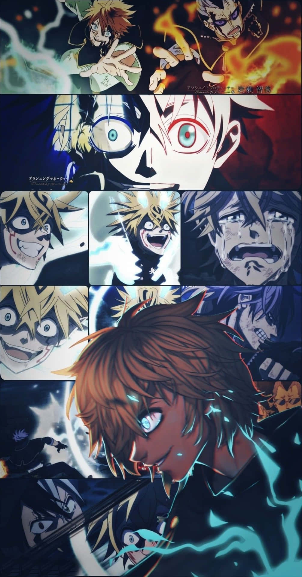 Einecollage Von Anime-charakteren Mit Unterschiedlichen Gesichtern