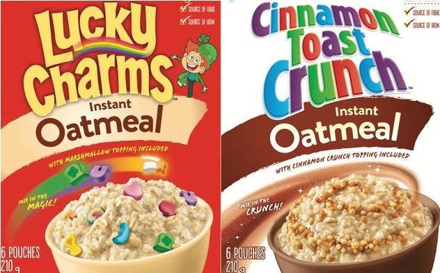 Lucky Charms Cinnamon Toast Crunch Oatmeal Packages PNG