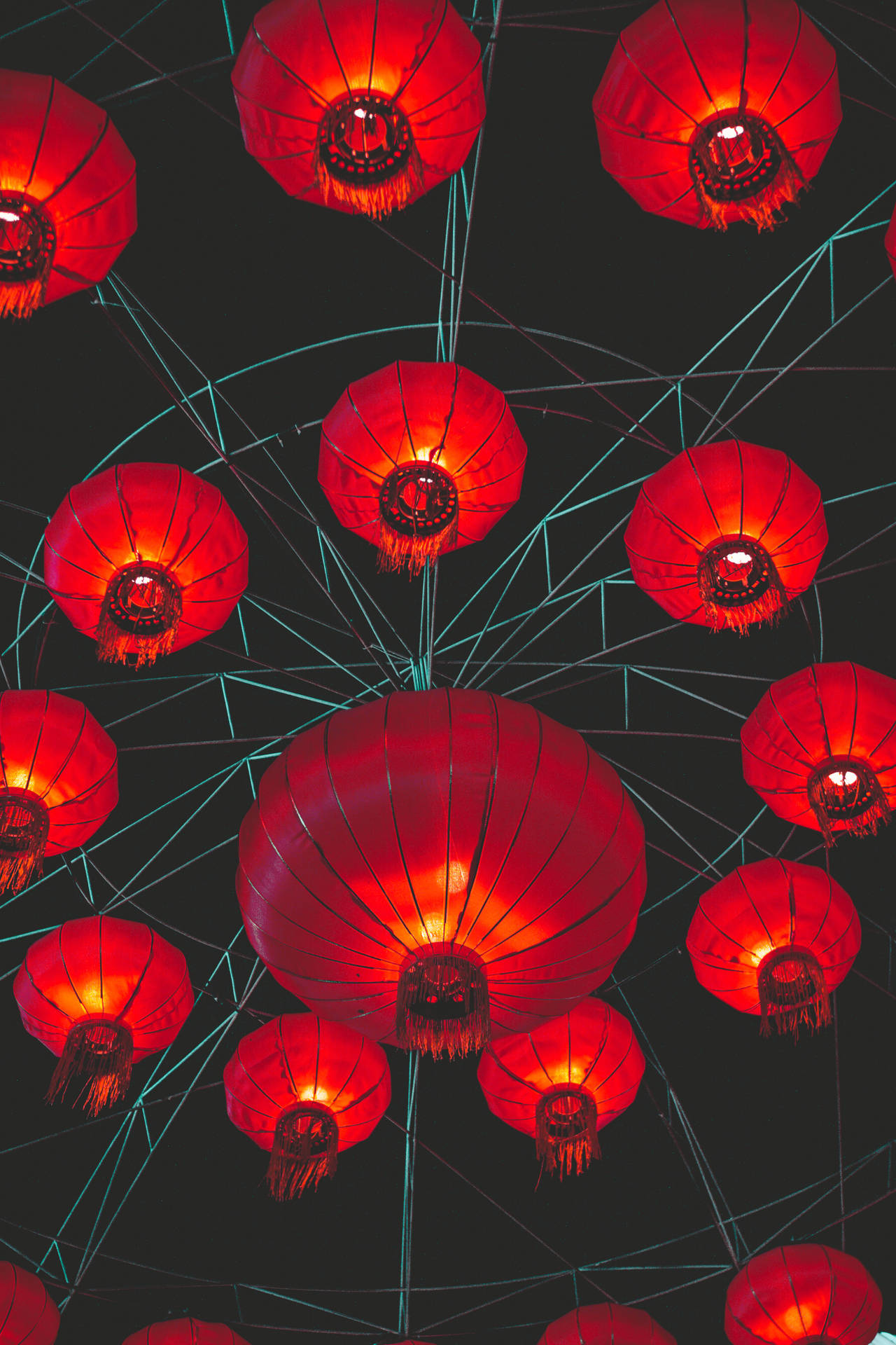 Lucky Chinese Lanterns Wallpaper