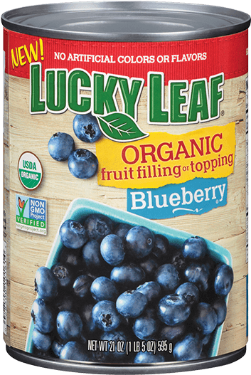 Lucky Leaf Organic Blueberry Filling Can PNG