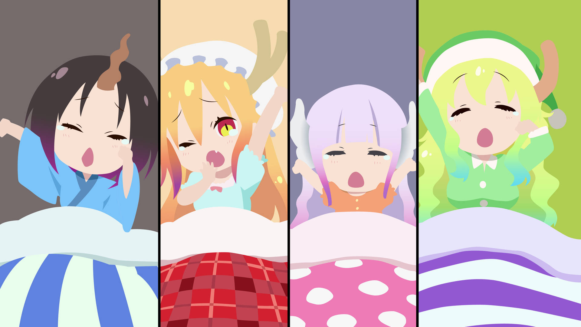 Lucoa And Friends Waking Up Wallpaper