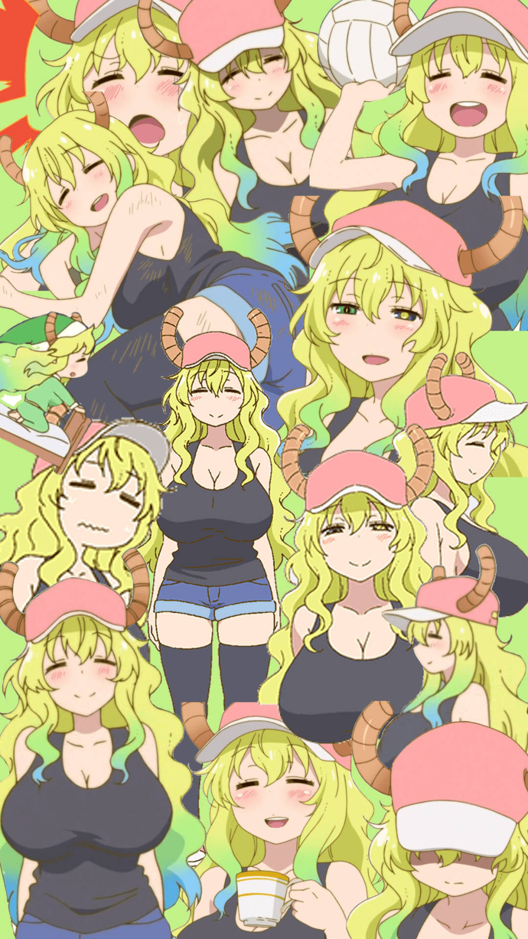 Lucoa Collage Green Wallpaper