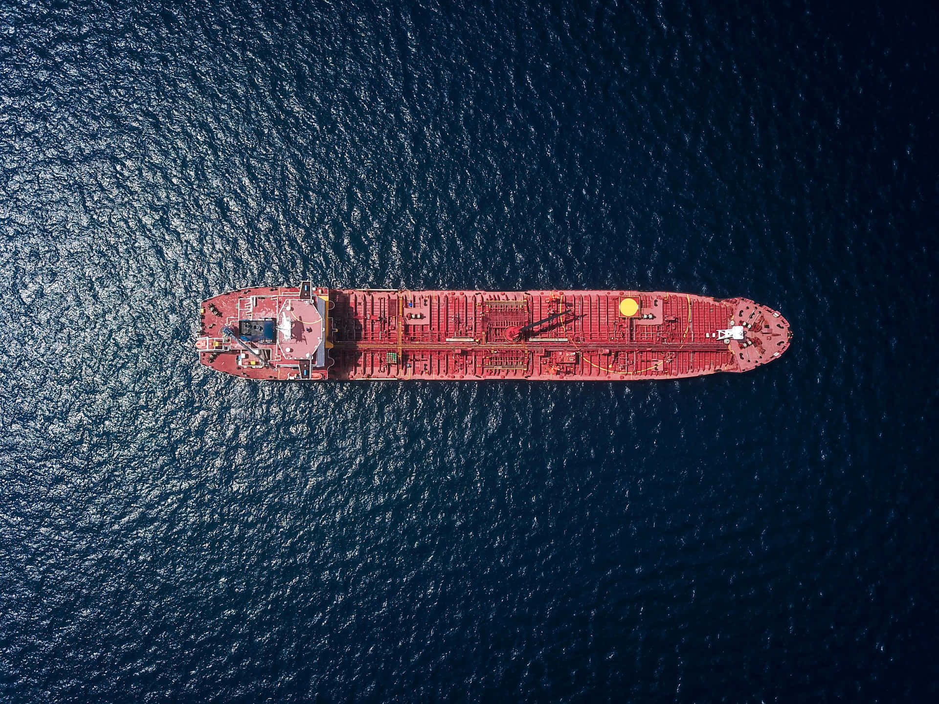 Lucrative Red Ship Aerial View Wallpaper