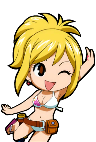 Lucy Heartfilia Anime Character Winking PNG